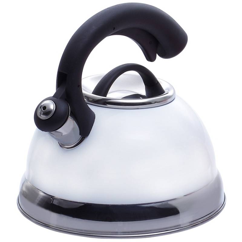 Stainless Steel, RED Colored 2.5 Quart Whistling Tea Kettle Pot