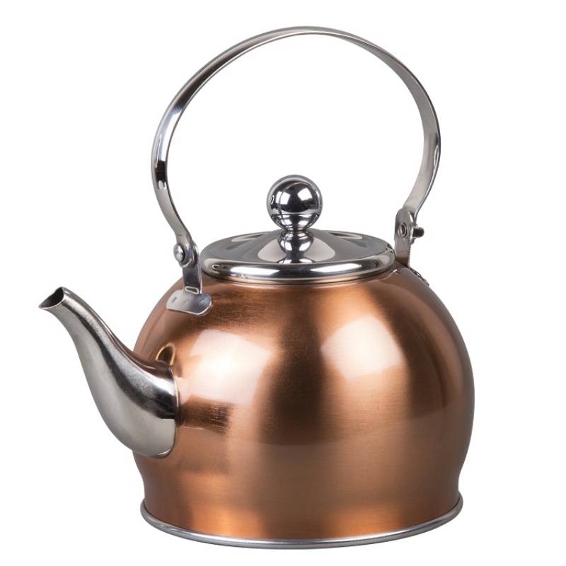 Creative Home 1.0 Qt. Stainless Steel Tea Kettle Teapot with Folding  Handle, Removable Infuser Basket for Tea Bag Loose Tea Leaves, Pink